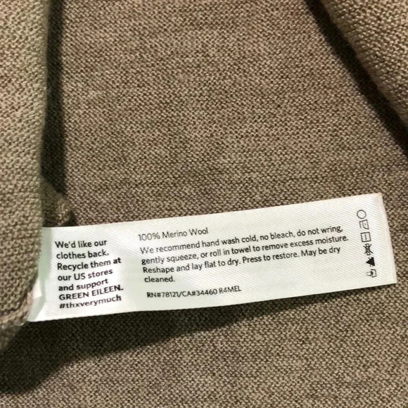 EILEEN FISHER Beige Moreno Wool Sweater - Picture 6 of 8